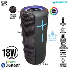 Caixa de Som Bluetooth RGB K450X Kimaster - Cinza Azul